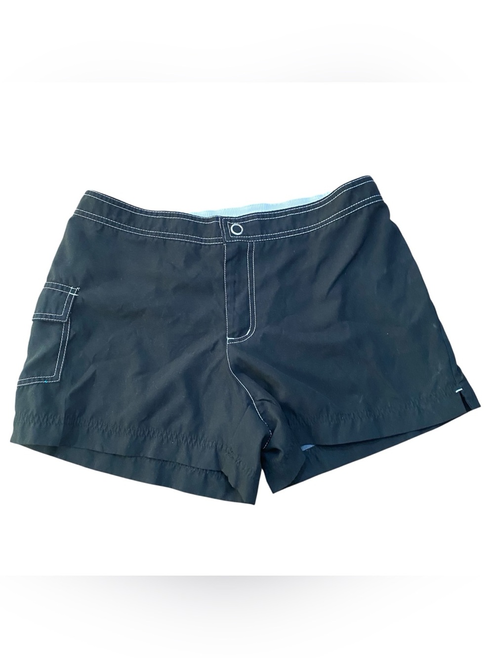 Catalina White Elastic Waistband Swim Shorts with Gray Body